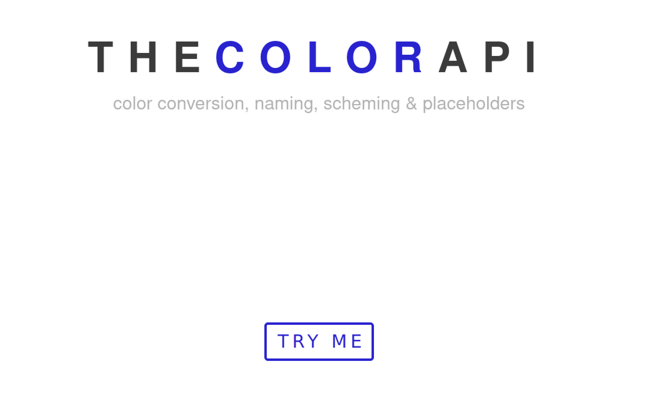 color api homepage